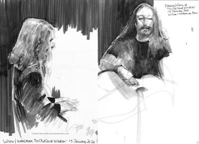 Wilson and Wakeman Winter Tour January 2020 by Cynthia Barlow Marrs SGFA, Drawing, Ink in sketchbook